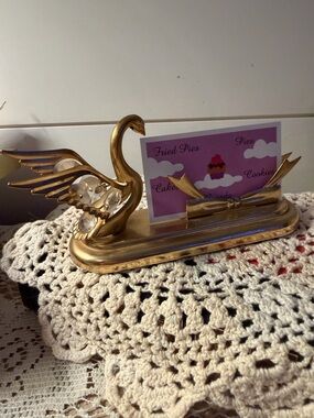 Decorative Gold Swan Card Holder